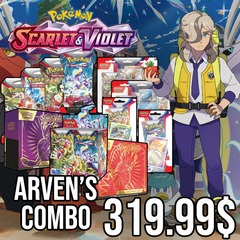 Scarlet & Violet - Arven's Combo (1 Bstr Box, 2 ETB, 2x 1pk. Blister, 2x 3pk. Blister, 1 Sleeved Bstr. Art Set)